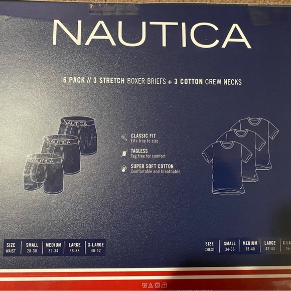 3 Cotton White Crew Necks
3 Stretch Boxer Briefs Red Navy Green - Picture 2 of 3